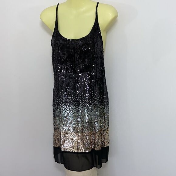 BCBG MAXAZRIA Dress Sequins Overlay Excellent Vintage. Very Gatsby Sz Sm - Picture 5 of 8